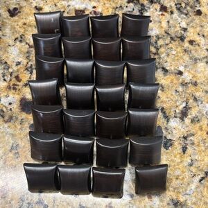 Set of 26 Dark Brown Square Cabinet Knobs